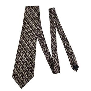 VTG Carlo Battini All Silk Tie Men Geometric Roma Handmade 3.75” Italy Preppy